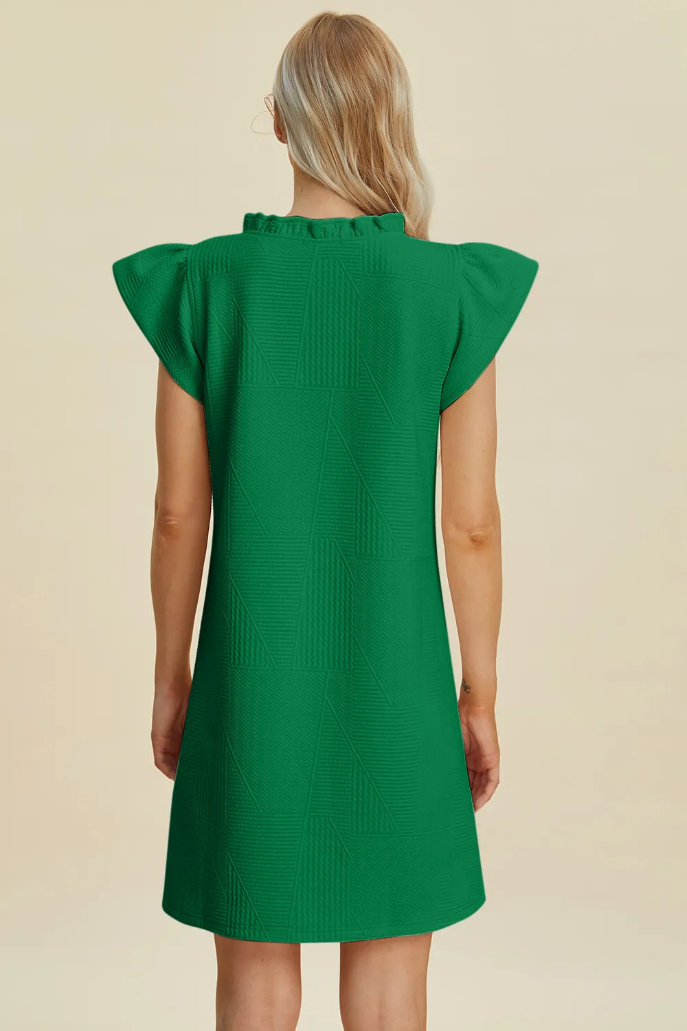 v neck cap sleeve dress