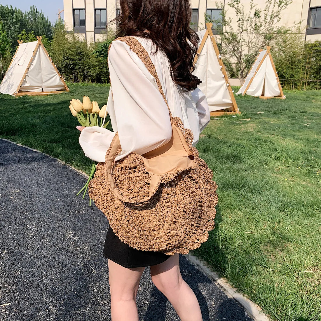 charles and keith knotted strap handbag
