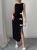 round neck sleeveless dress